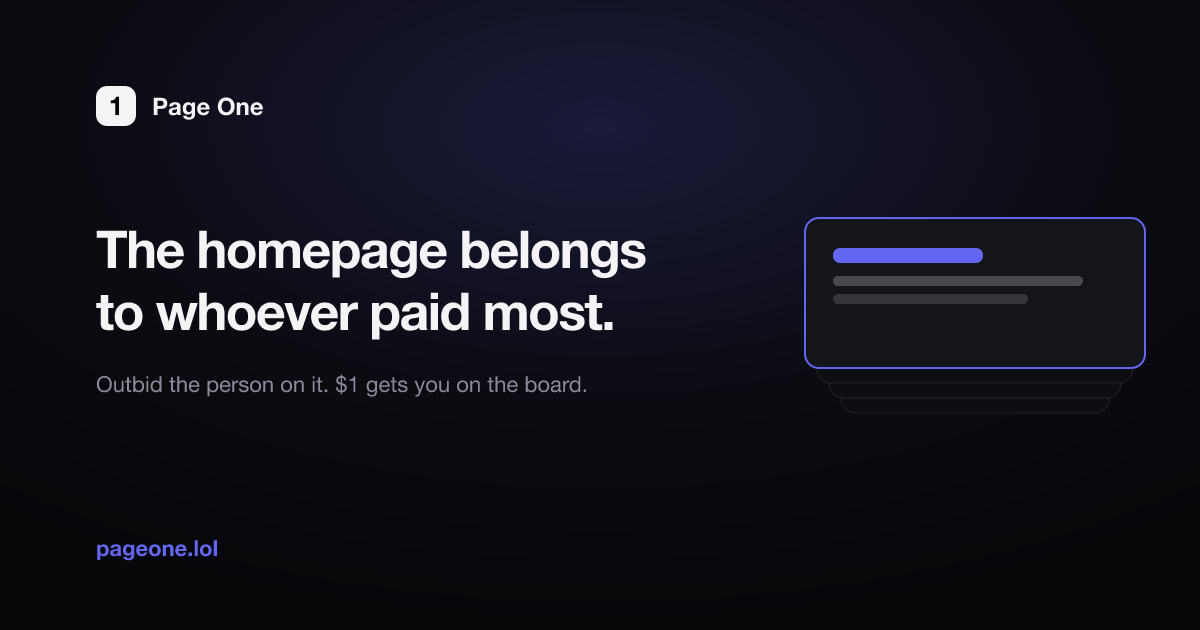 Page One Open Graph preview